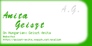 anita geiszt business card